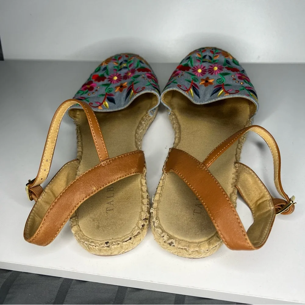 Talbots Izzy D'orsay Espadrille Chambray Closed Toe Sandals‎